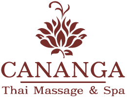 Das Logo der Cananga Thaimassage eine stilisierte Cananga Blüte